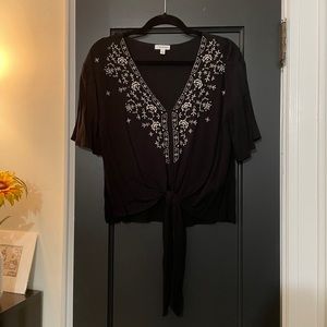 NEW Black Embroidered Top